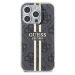 Guess IML 4G Gold Stripe Zadný Kryt pre iPhone 15 Pro Black