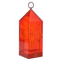 Kartell LED dobíjacia stolová lampa Lantern, červená, recyklovaná, IP54