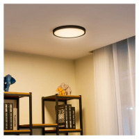 Lindby Smart LED stropné svietidlo Pravin, Ø 30 cm, CCT, čierna