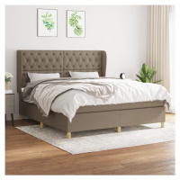 vidaXL Posteľný rám boxspring s matracom sivohned 160x200 cm látka