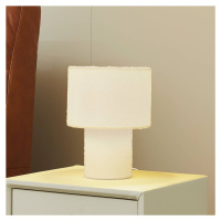 Stolná lampa Lindby Jone, biela, textil, 30 cm