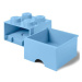 LEGO® úložný box 4 - so zásuvkou bledomodrá 250 x 250 x 180 mm