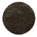 Kusový koberec Fluffy Shaggy 3500 brown kruh - 80x80 (průměr) kruh cm Ayyildiz koberce