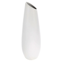 Keramická váza Oval, 12 x 36 x 12 cm, biela