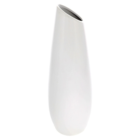 Keramická váza Oval, 12 x 36 x 12 cm, biela