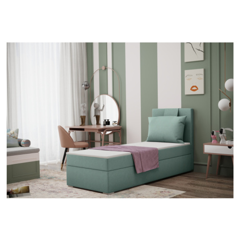 Expedo Čalúnená posteľ boxspring MIRANDA + topper, 100x200, soro 34, ľavá