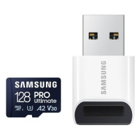 Samsung PRO Ultimate/micro SDXC/128GB/200MBps/UHS-I U3/Class 10/+ Adaptér/Modrá