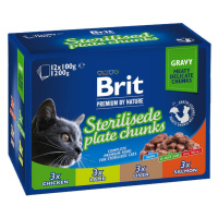 BRIT Premium Cat vrecko Sterilised Plate 12 x 100 g