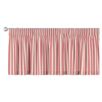 Dekoria Krátky záves na riasiacej páske, červeno-biele prúžky, 390 x 40 cm, Quadro, 136-17