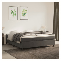 vidaXL Rám na boxspring posteľ tmavosivý 160x200 cm zamat