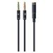 Kabel CABLEXPERT CCA-418M rozdvojka jack 3,5mm (4 pólový) na 2x3,5mm F/M, 20cm, černý