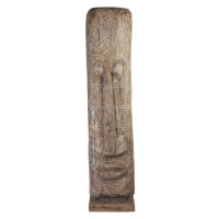 Estila Masívna nadčasová ručne vyrezávaná totemová socha Diego z teakového dreva 200cm