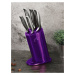 Súprava piatich nerezových nožov v stojane BERLINGERHAUS Royal Purple Metallic Line Kikoza Colle