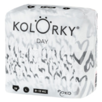 KOLORKY  DAY - srdce - L (8-13 kg) - 19 ks - jednorázové eko plenky