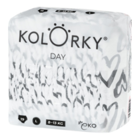 KOLORKY  DAY - srdce - L (8-13 kg) - 19 ks - jednorázové eko plenky