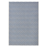 Modrý vonkajší koberec NORTHRUGS Karo, 140 x 200 cm