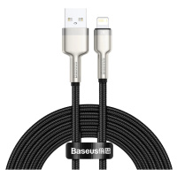 Kábel USB cable for Lightning Baseus Cafule, 2.4A, 2m, black (6953156202283)