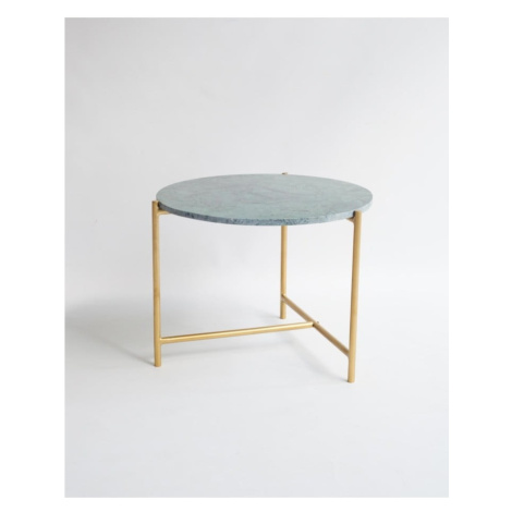 Mramorový okrúhly konferenčný stolík v zeleno-zlatej farbe ø 50 cm Morgans – Really Nice Things