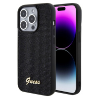 Guess PU Square Mirror Script Logo Zadný Kryt pre iPhone 15 Pro Black