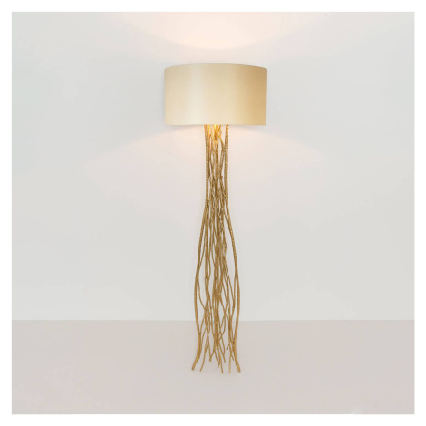 Stojacia lampa Capri, zlatá/eku, výška 155 cm, kované železo