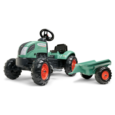 Falk šliapací traktor FARM LANDER 2054L s prívesom - zelený