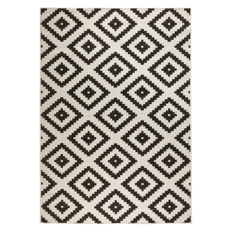 Kusový koberec Twin-Wendeteppiche 103129 schwarz creme – na ven i na doma - 80x350 cm NORTHRUGS 
