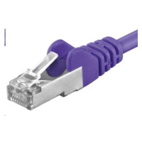PREMIUMCORD Patch kábel CAT6a S-FTP, RJ45-RJ45, AWG 26/7 5m fialová