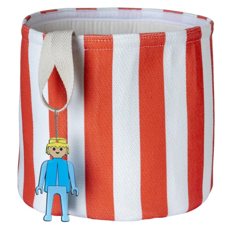 Červený látkový detský kôš na hračky ø 30x28 cm Stripes – Playmobil