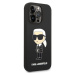 Karl Lagerfeld Liquid Silicone Ikonik NFT Zadný Kryt pre iPhone 15 Pro Max Black