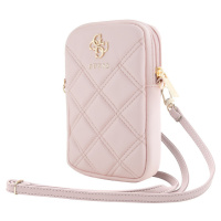 Univerzálne puzdro Guess na smartfón GUWBZPSQSSGP PU Quilted 4G Metal Logo Walltet Phone Bag Zip