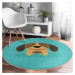 Tyrkysovomodrý detský koberec ø 80 cm Comfort – Mila Home