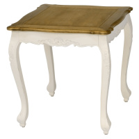 Estila Provensálsky príručný stolík Preciosa v smotanovo bielom masívnom vyhotovení s naturálne 