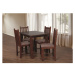 Jedálenský set Barol - Stôl 100x70, 4x stolička (orech/aston 5)
