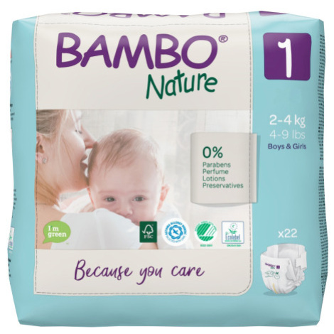 Bambo nature 1 detské prírodné plienky Newborn 2-4 kg 22 ks