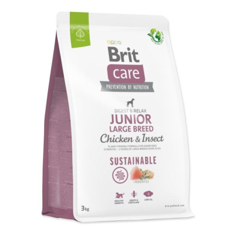 Krmivo Brit Care Dog Sustainable Junior Large Breed Chicken & Insoct 3kg