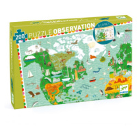 Vyhľadávacie puzzle s plagátom - Okolo sveta - 200 ks