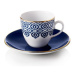 Turecký kávový set 2 šálkov s podšálkami, modráá "Bleu Blanc" - Selamlique