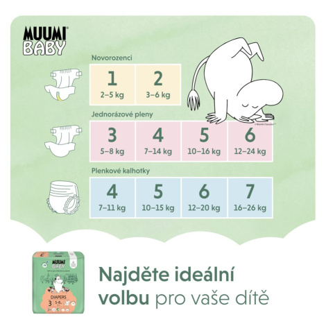 MUUMI Plienky jednorázové 3 Midi 5-8kg 50ks Baby