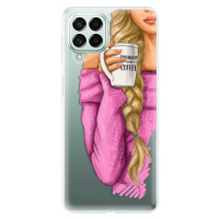 Odolné silikónové puzdro iSaprio - My Coffe and Blond Girl - Samsung Galaxy M53 5G