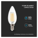Žiarovka sviečková LED Filament E14 6W, 3000K, 600lm,  VT-2127 (V-TAC)