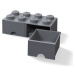 LEGO® Úložný box 8 s šuplíky - tmavo šedá