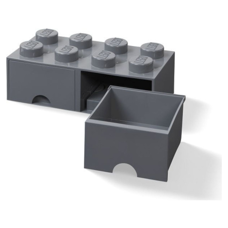 LEGO® Úložný box 8 s šuplíky - tmavo šedá