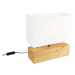 Vidiecka stolová lampa drevená s bielym tienidlom - Valesca
