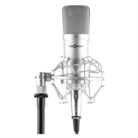 OneConcept Mic-700, štúdiový mikrofón, Ø 34 mm, kardioidný, pavúk, ochrana proti vetru, XLR, str