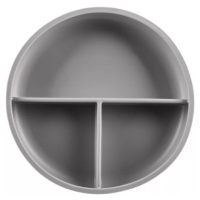 Silikónový delený tanierik s prísavkou, Dove Grey