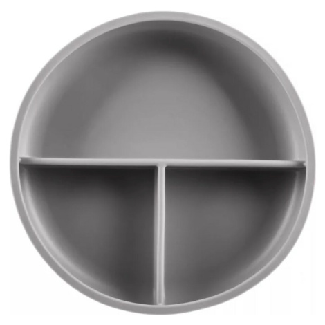 Silikónový delený tanierik s prísavkou, Dove Grey Zopa