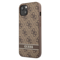 Guess PU 4G Stripe kryt iPhone 13 hnedý