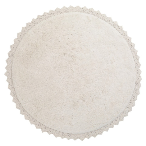 Krémovobiely ručne vyrobený bavlnený koberec Nattiot Perla, ø 110 cm
