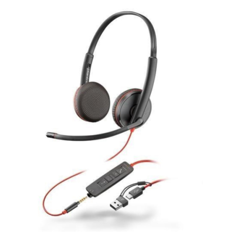 Poly Blackwire 3325 MS Teams náhlavná súprava, 3.5 mm jack + USB-C/A adaptér, stereo HP