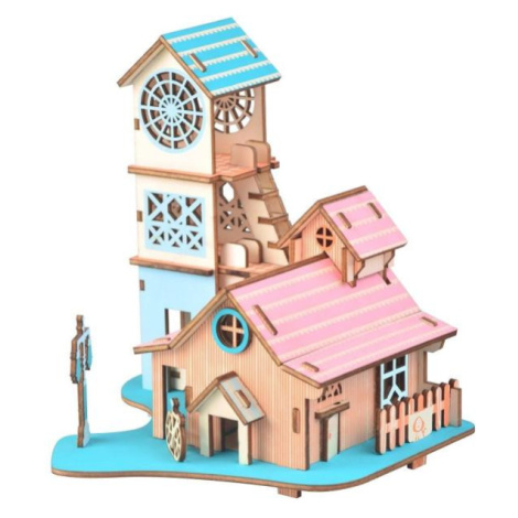 Woodcraft Drevené 3D puzzle Vila pri rieke